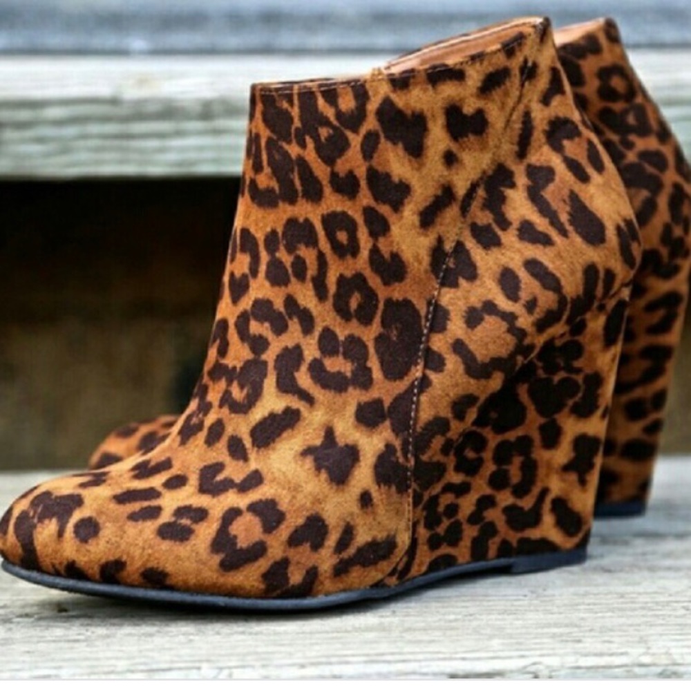 Madden Girl Leopard Wedge Booties